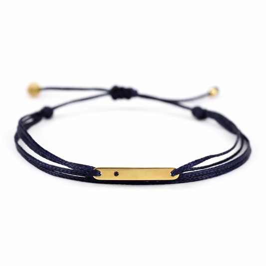 Black diamond bar bracelet