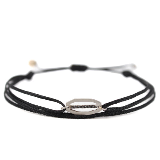 Octagon black diamond bracelet