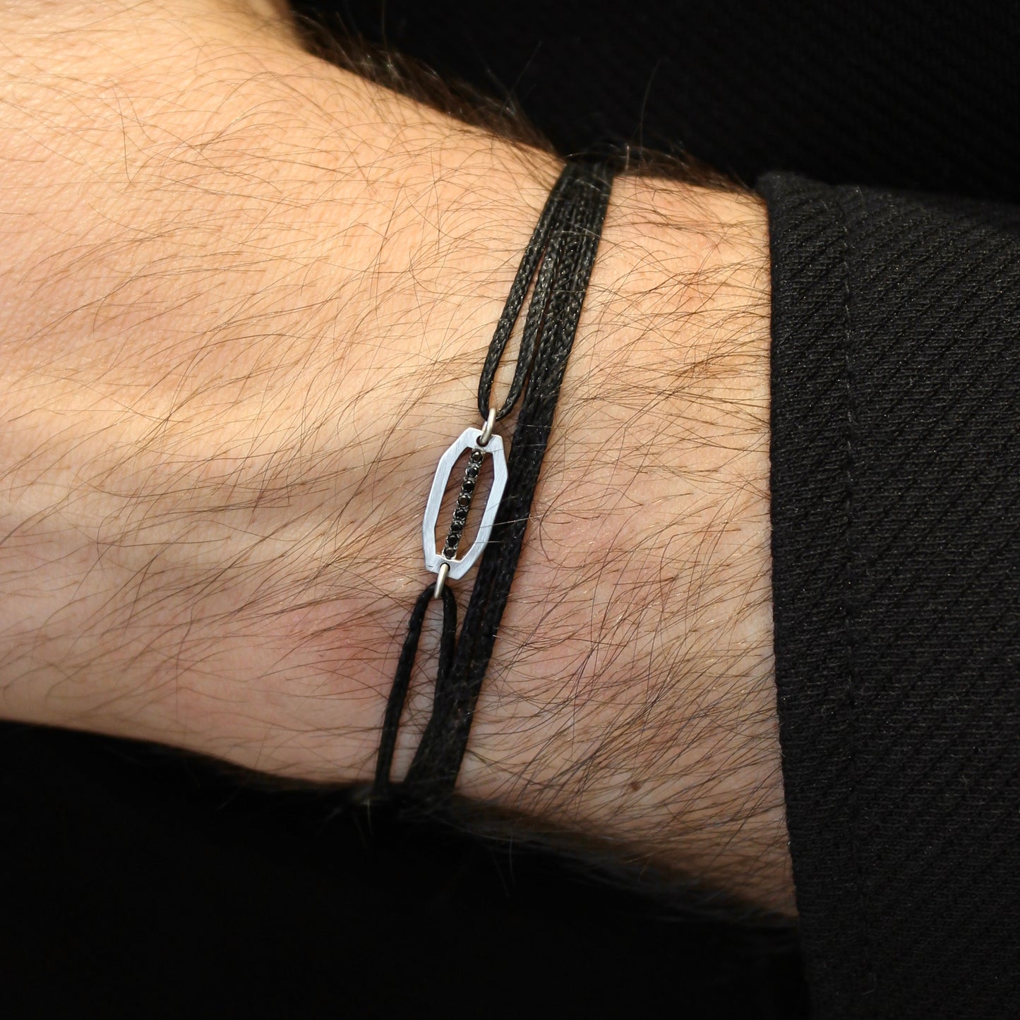 Octagon black diamond bracelet