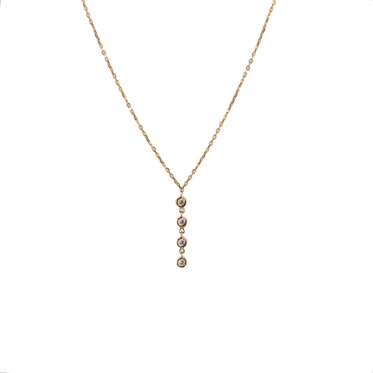 Four bezel drop necklace