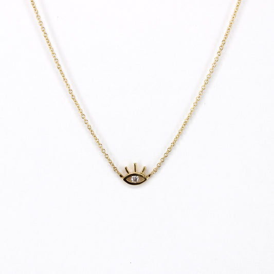 Evil eye diamond necklace