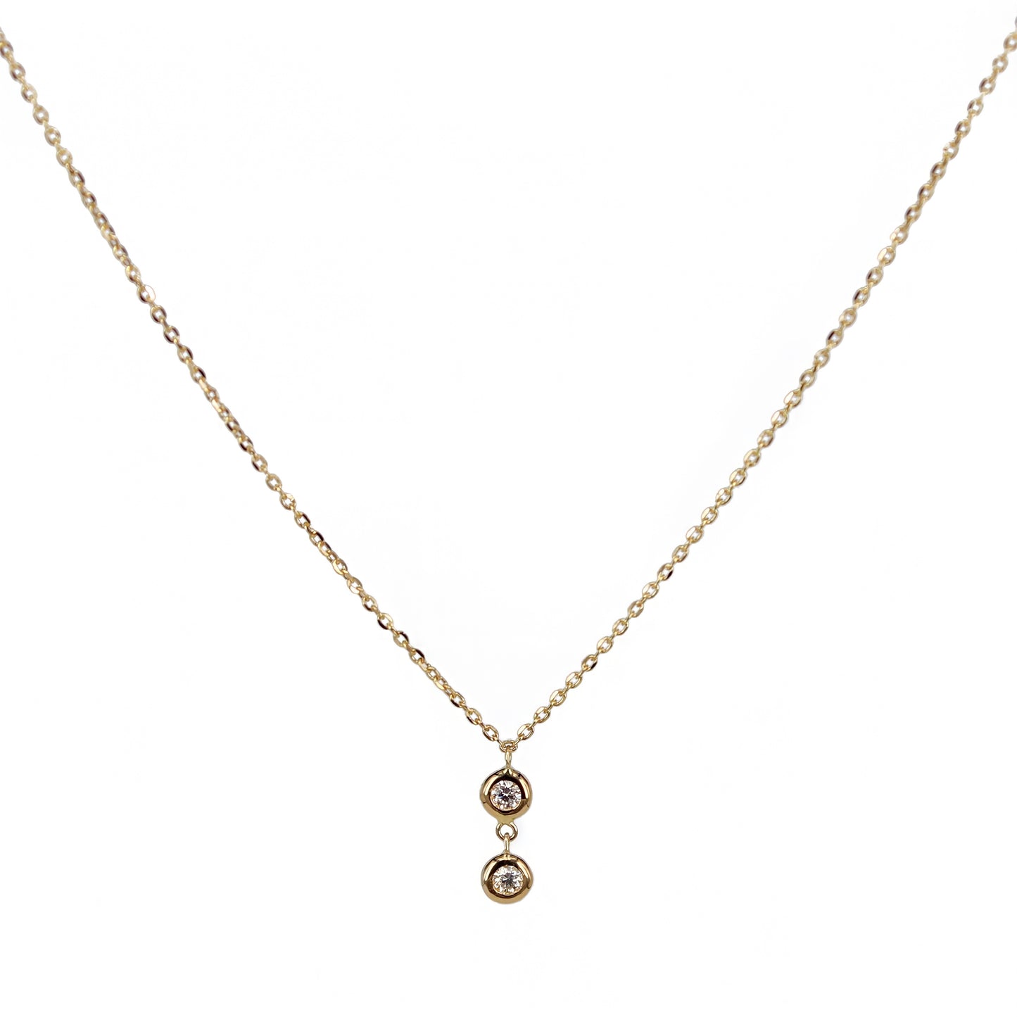 Bezel drop necklace
