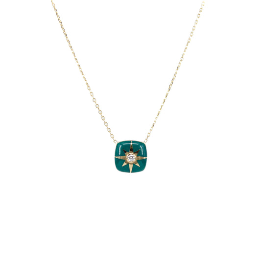 Enamel Northstar diamond necklace
