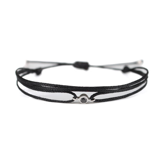 Bezel black diamond bracelet