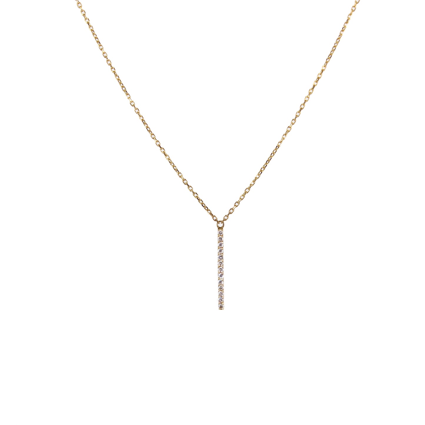 Diamond bar necklace