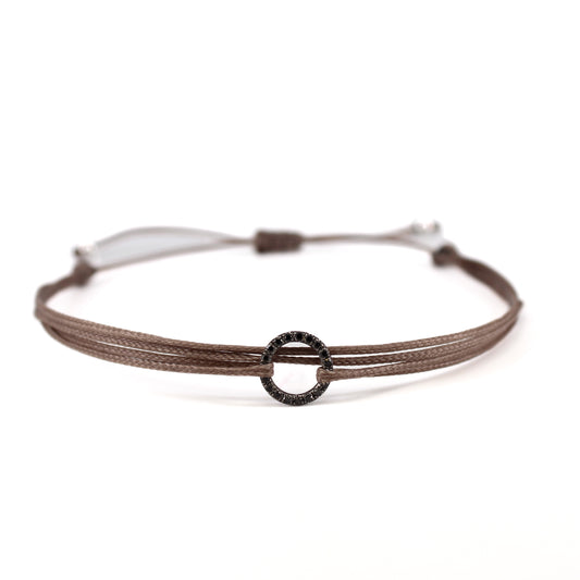 Black diamond circle bracelet