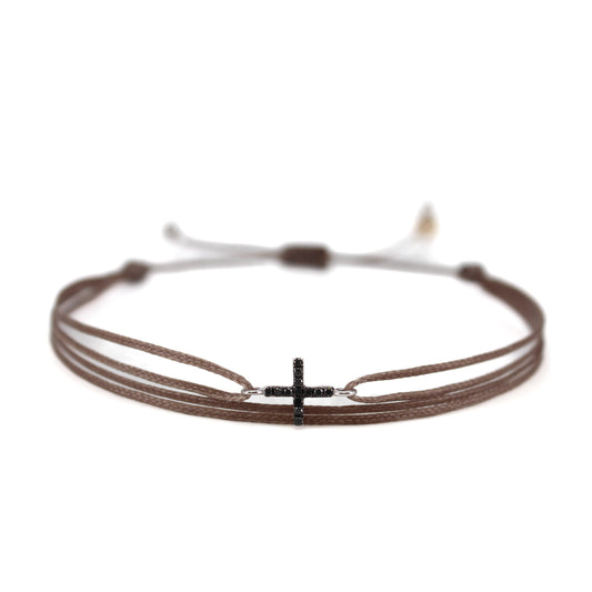 Black diamond cross bracelet