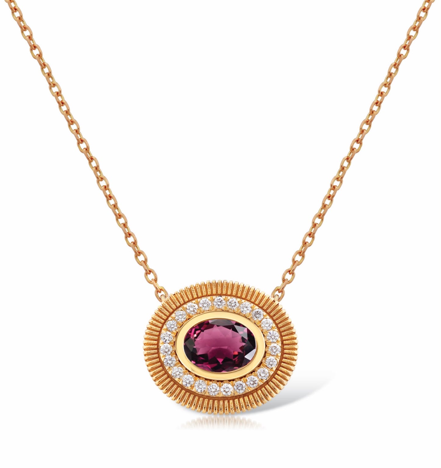 Fluted Pink Tourmaline necklace