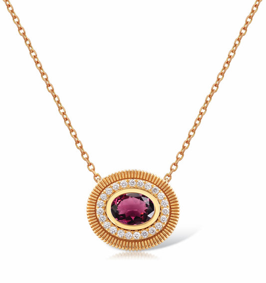 Fluted Pink Tourmaline necklace