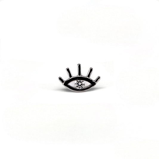 Evil eye diamond earring