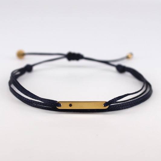 Black diamond bar bracelet