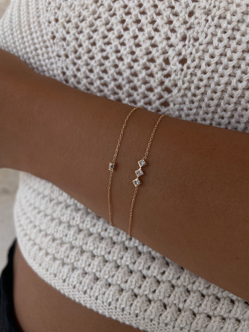 Baguette bezel bracelet